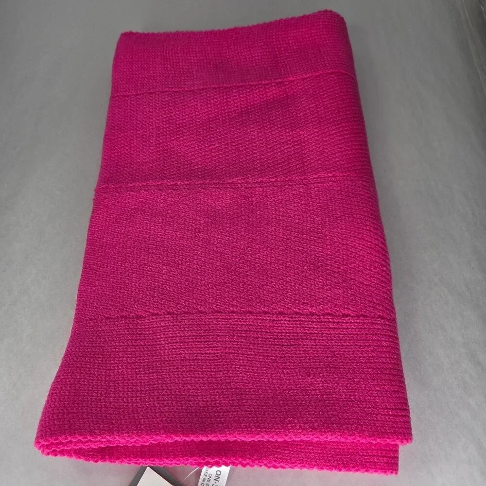 NWT On 34th Women's Solid Multi-Stich Red Scarf OS